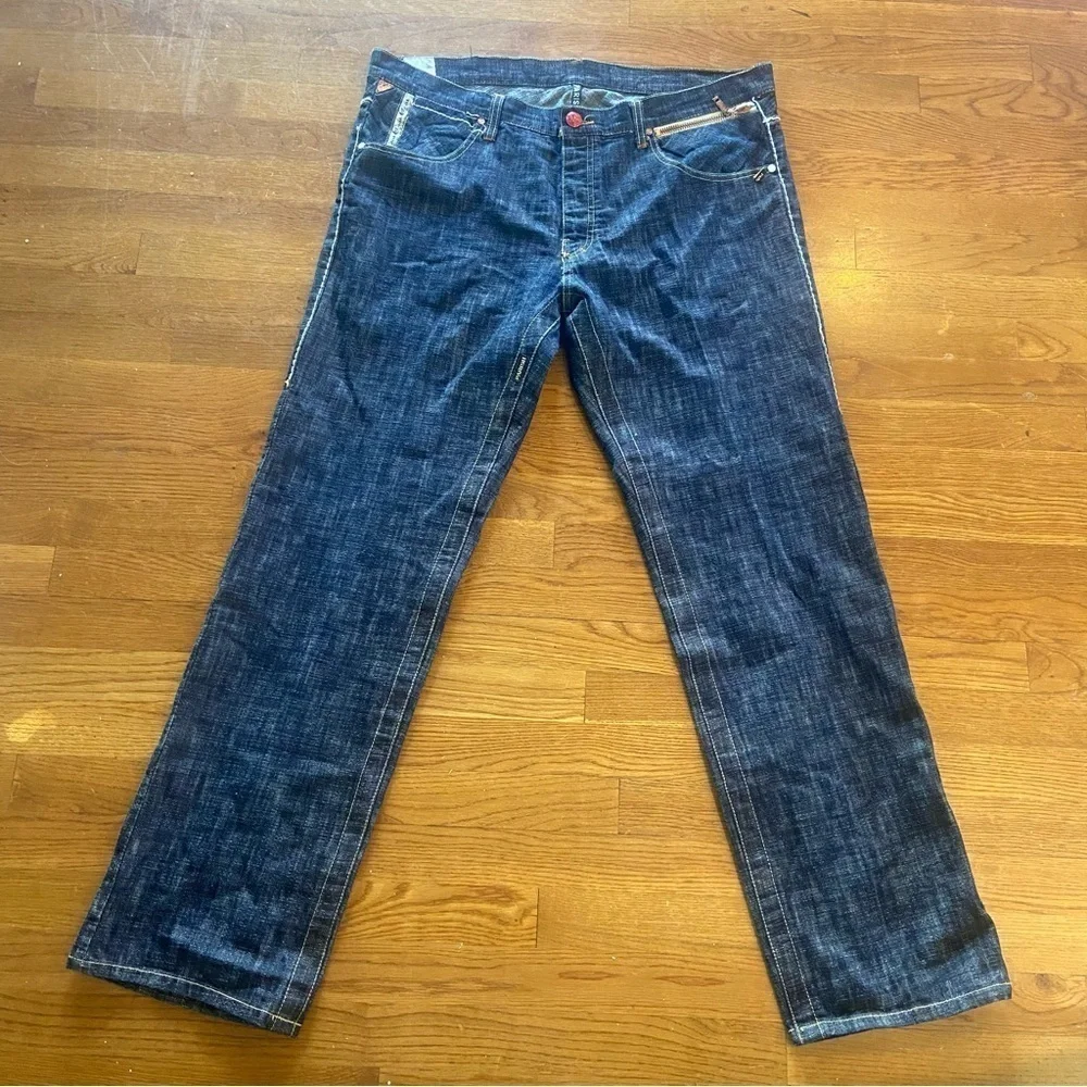 Parish Health Wealth &Wisdom Men’s Jeans Size 38 Dark Wash Button Fly Streetwear